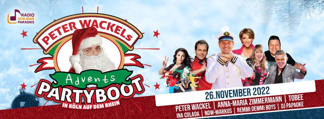 Peter Wackels Advents Partyboot Köln 2022 Peter Wackels Advents Partyboot Köln 2022 Logo